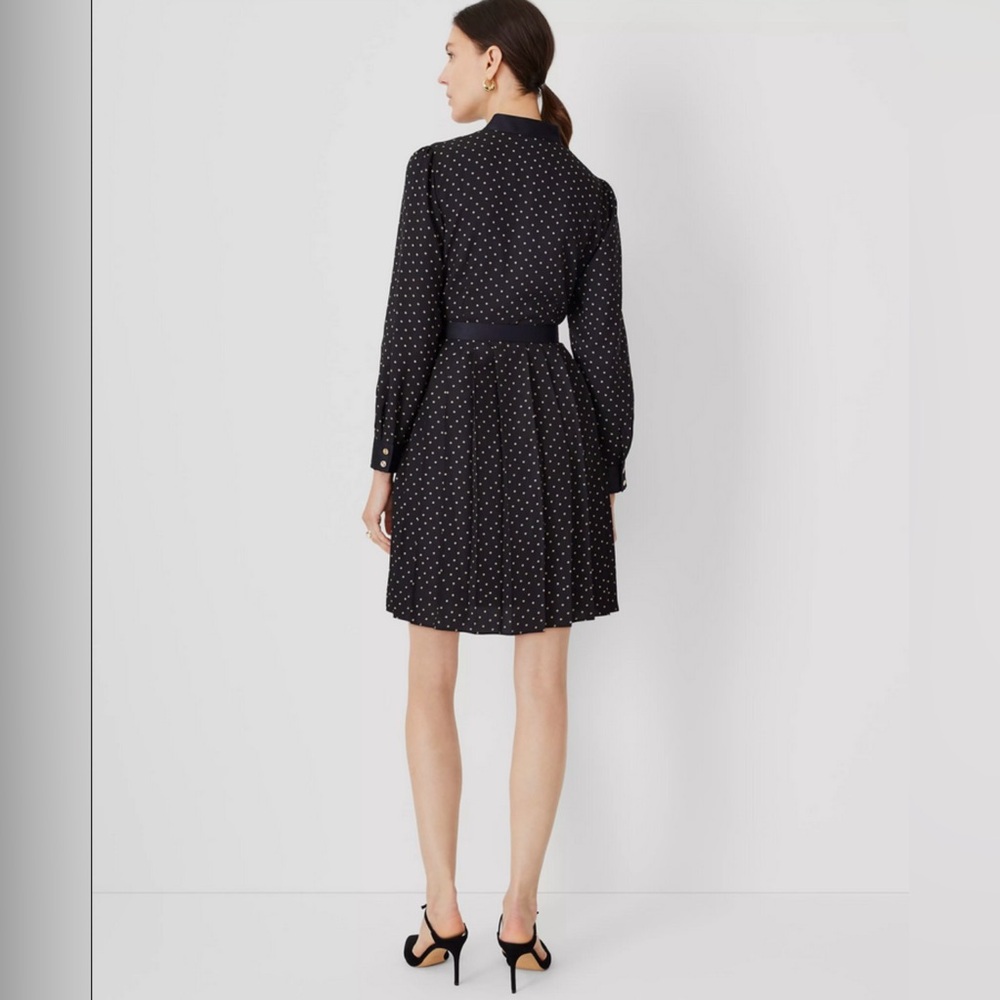 Ann Taylor Black and White Polka Dot Long Sleeve Dress - Picture 2 of 14